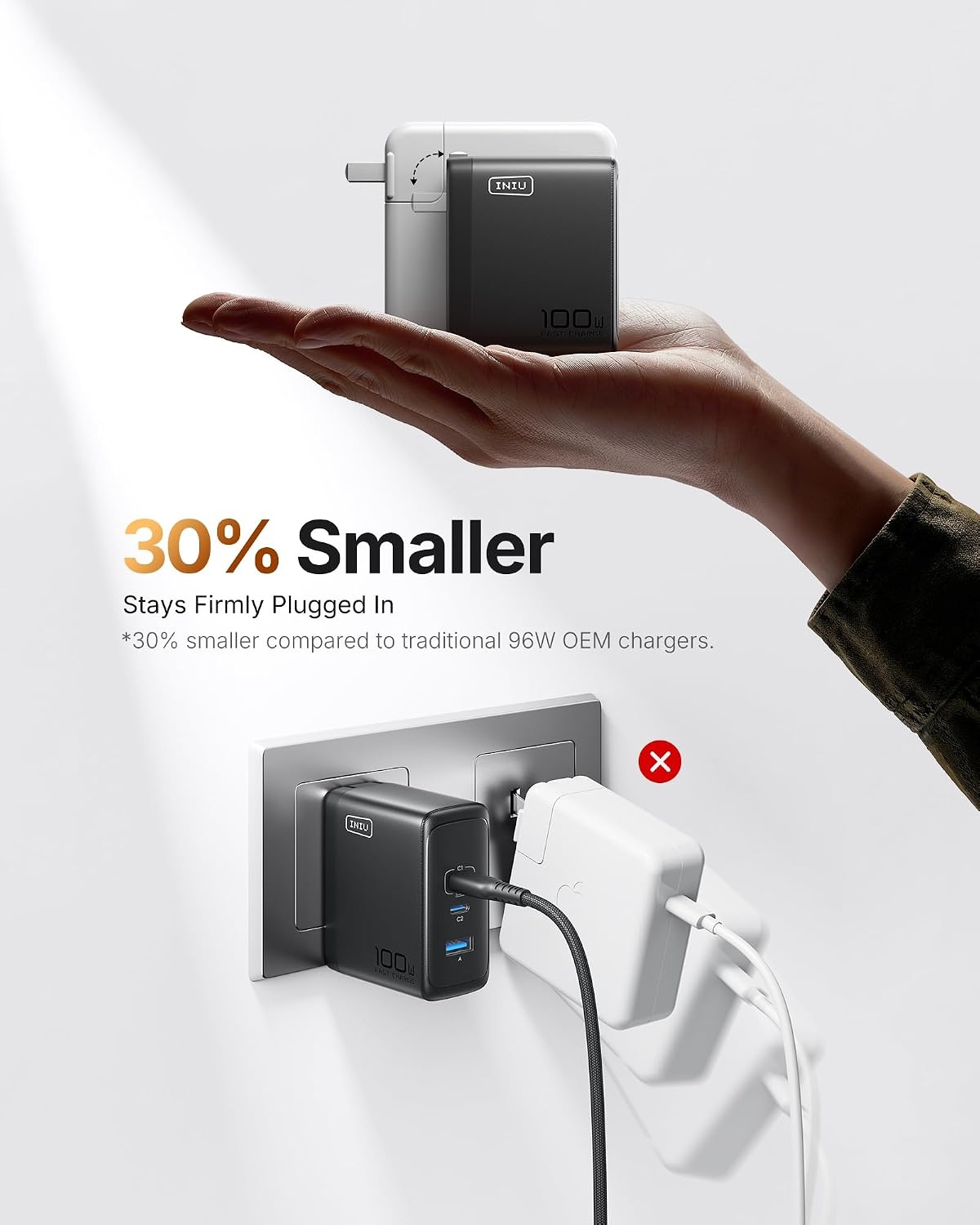 image:imageINIU 100W USB C Laptop Charger GaN Fast Charging Block for with 100W CableBlack