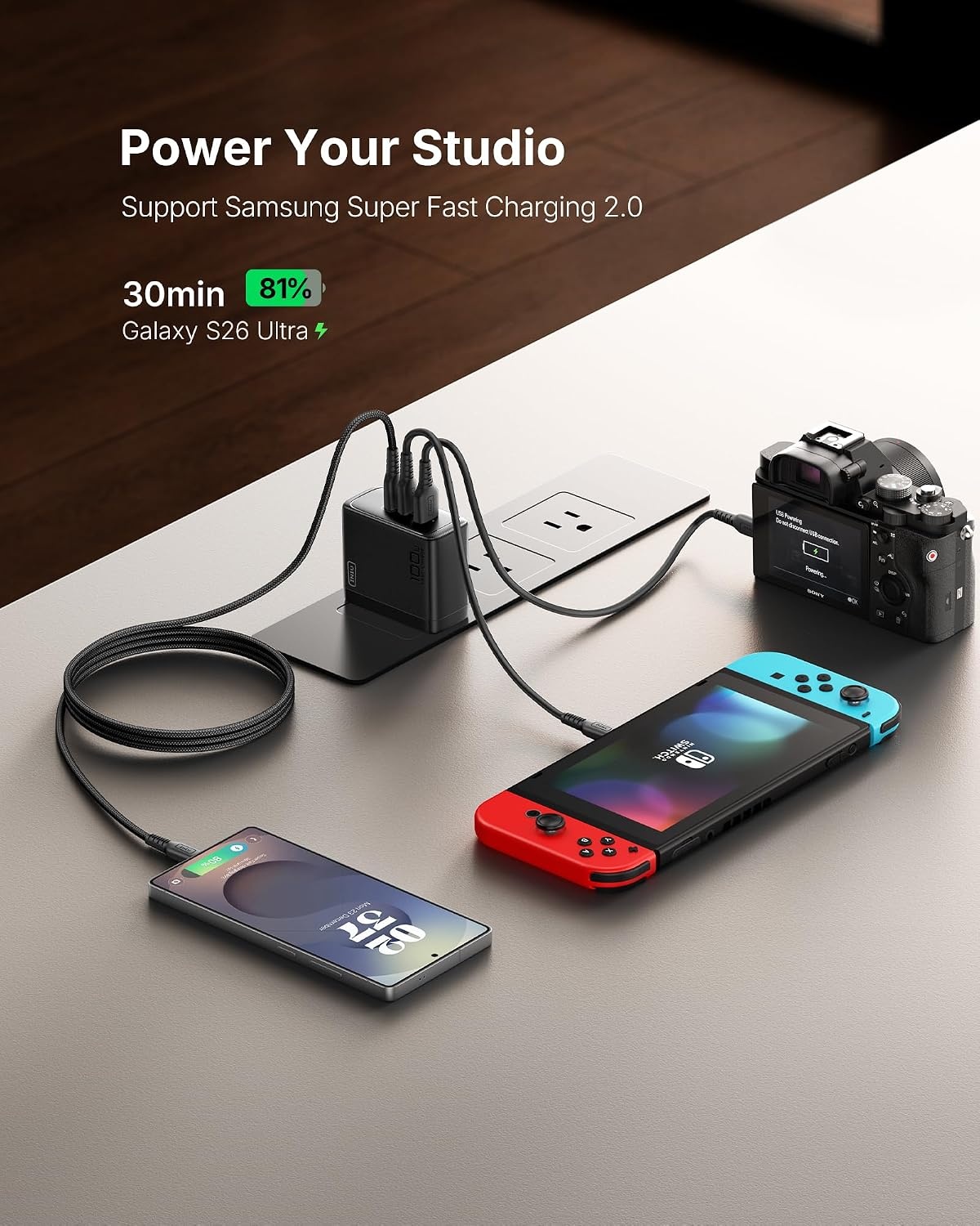 image:imageINIU 100W USB C Laptop Charger GaN Fast Charging Block for with 100W CableWhite