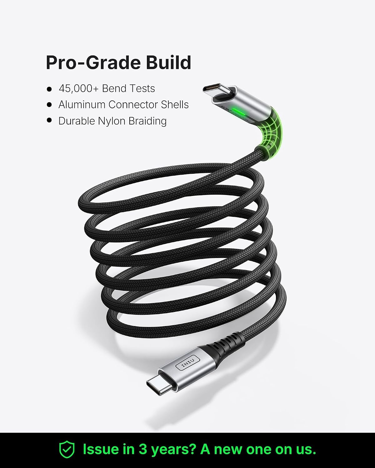 image:imageINIU 240W USB C to USB C Cable 66ft66ft Fast Charging Type C CordBlack