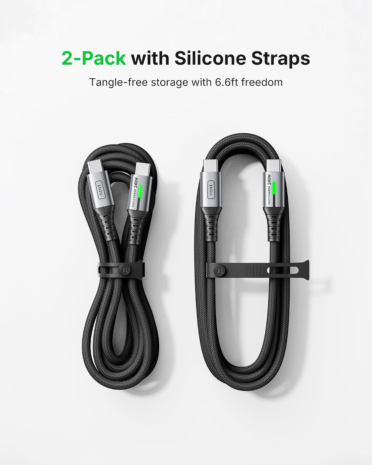 image:imageINIU 240W USB C to USB C Cable 66ft66ft Fast Charging Type C CordBlack