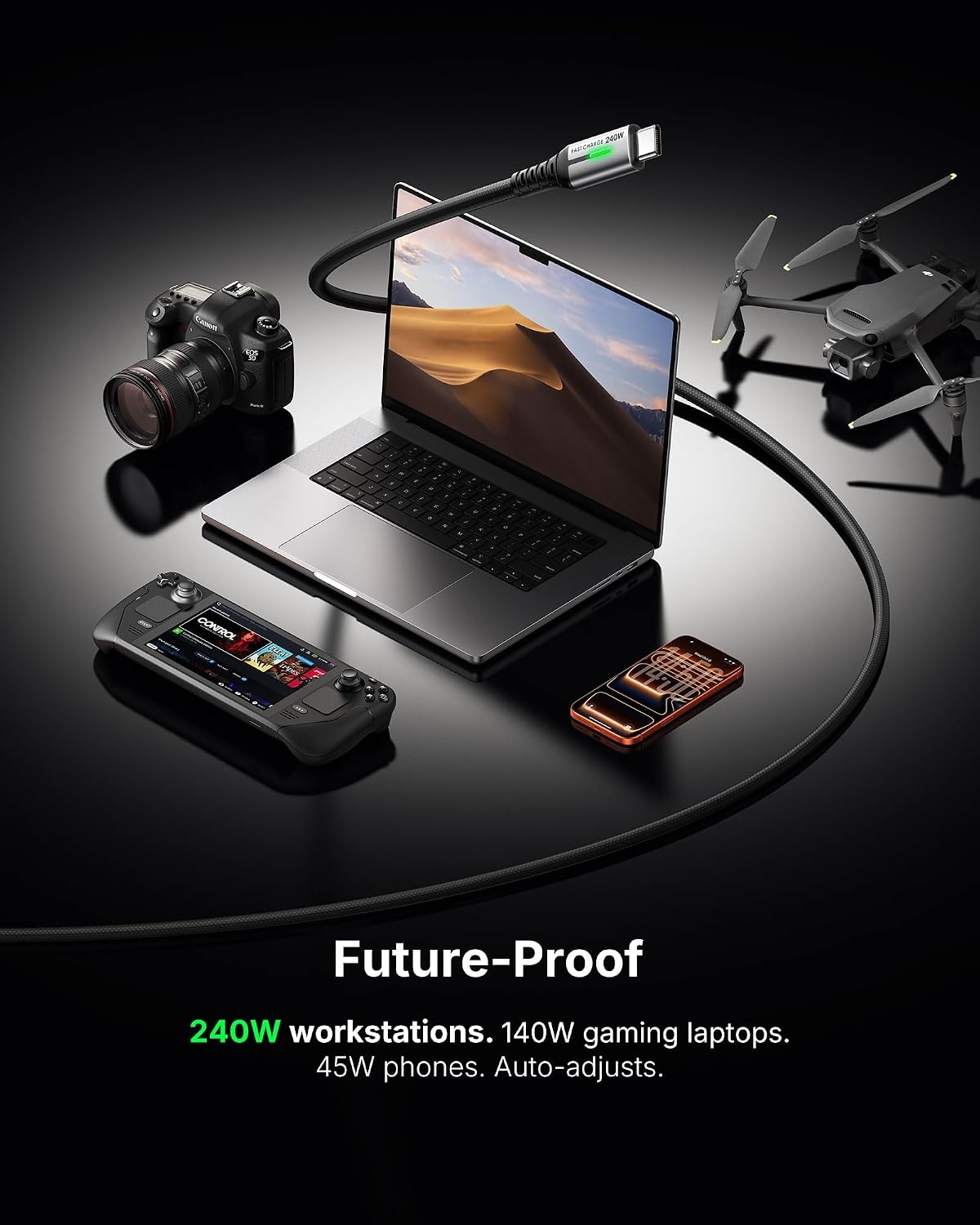 image:imageINIU 240W USB C to USB C Cable 66ft66ft Fast Charging Type C CordBlack