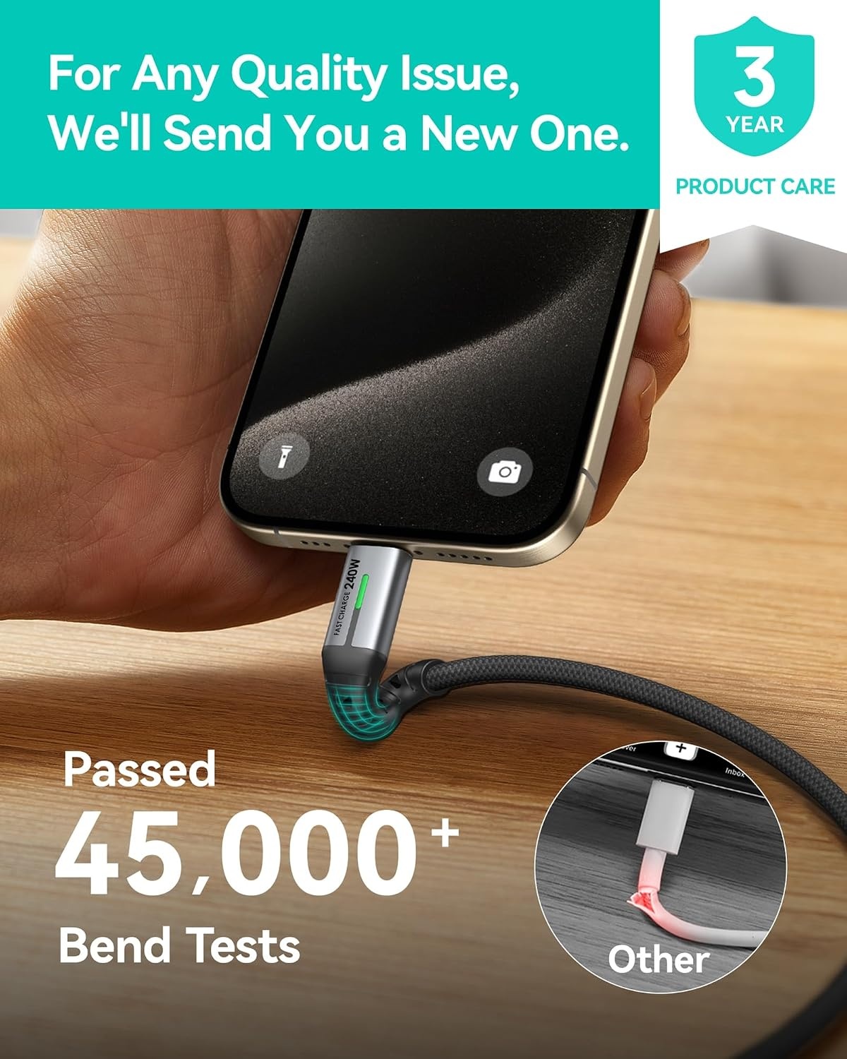 image:imageINIU 240W USB C to USB C Cable 66ft66ft Fast Charging Type C CordBlack