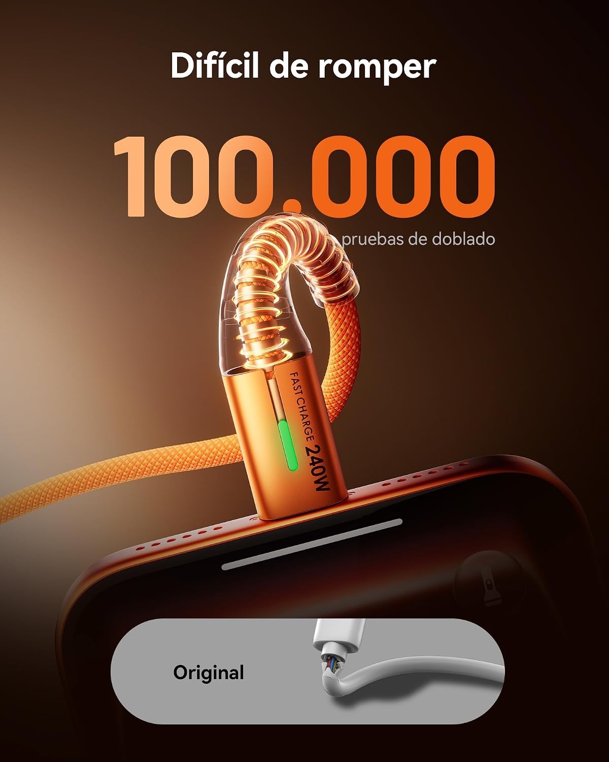image:imageINIU 240W USB C to USB C Cable 66ft66ft Fast Charging Type C CordOrange