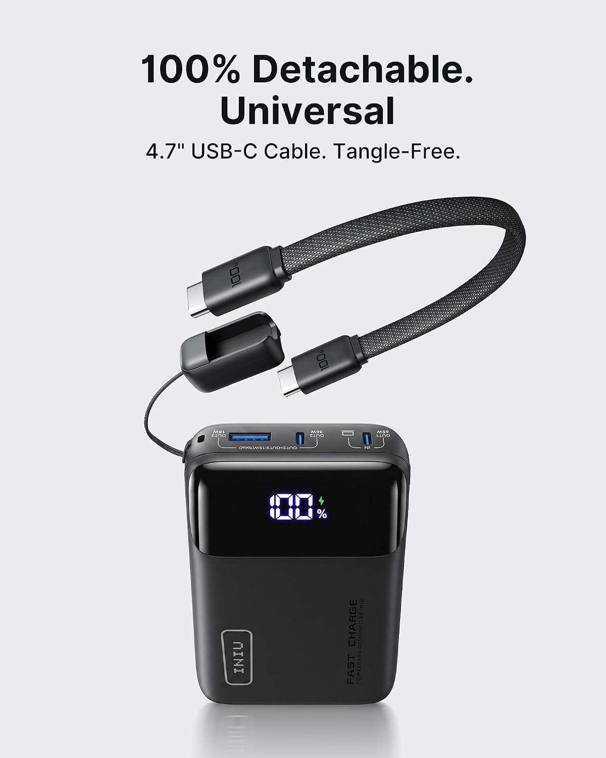 image:imageINIU Laptop Power Bank Smallest 20000mAh 65W Fast Charging Battery PackBlack