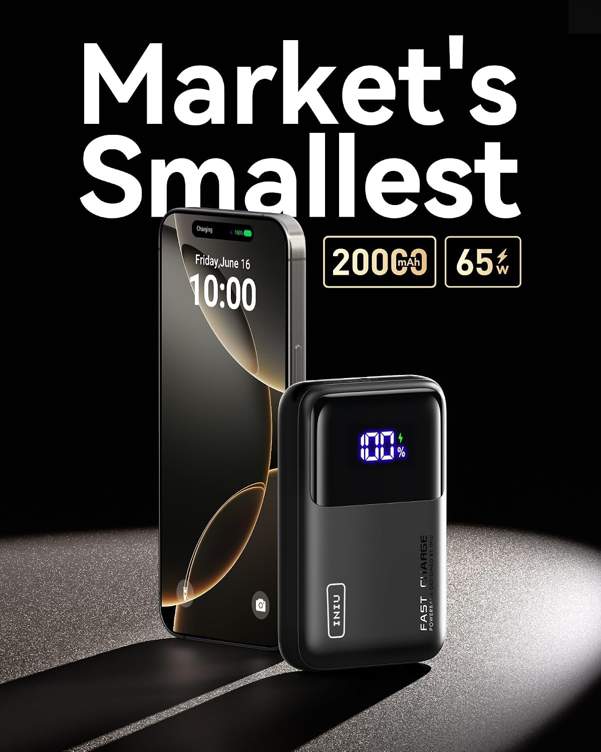 image:imageINIU Laptop Power Bank Smallest 20000mAh 65W Fast Charging Battery PackBlue