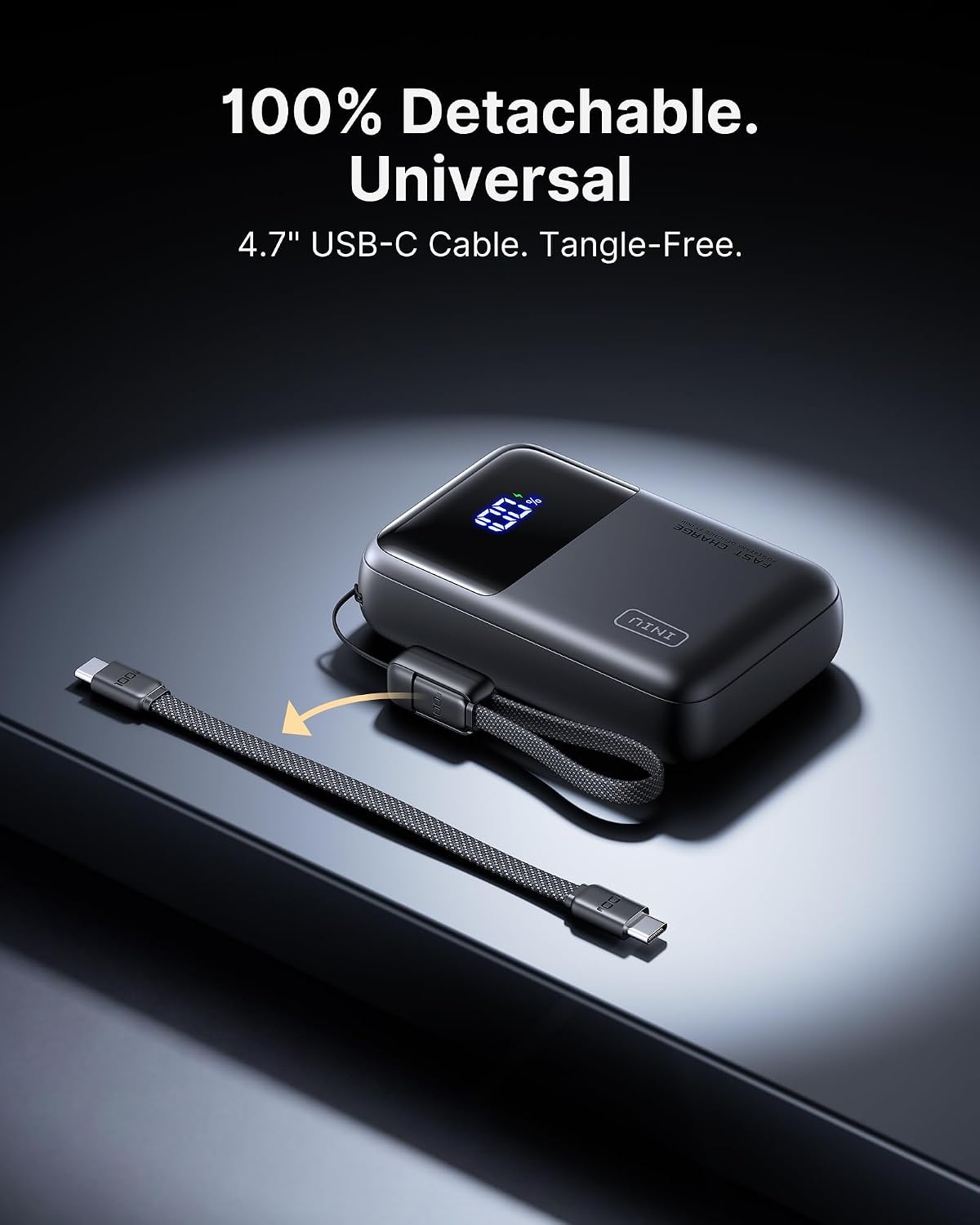 image:imageINIU Laptop Power Bank Smallest 20000mAh 65W Fast Charging Battery PackMetallic Silver