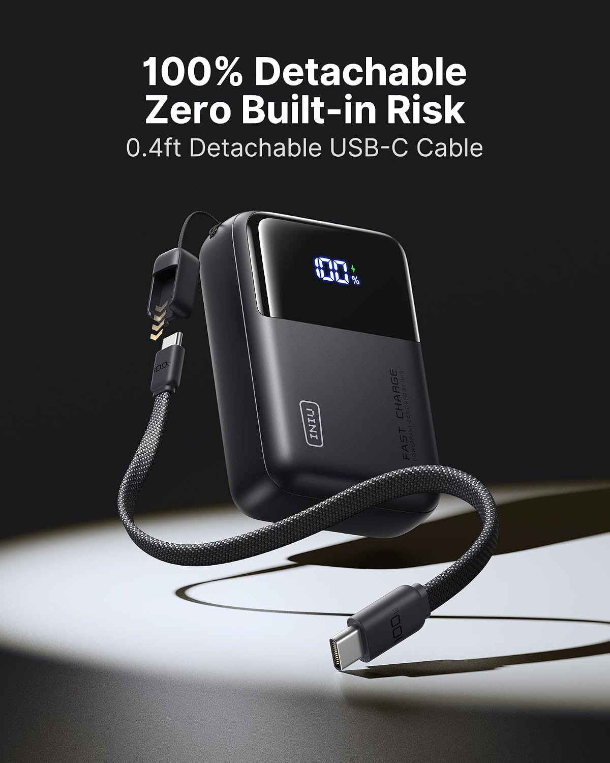 image:imageINIU Laptop Power Bank Smallest 25000mAh 100W Fast Charging Battery PackMetallic Black